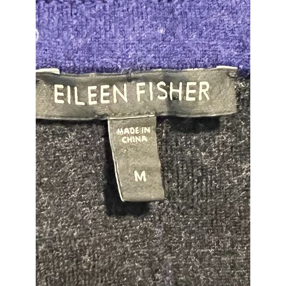 Eileen Fisher EUC Purple Merino Wool Jacket Blazer Button Front Raw Hem Size M - Picture 8 of 8